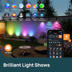 Linkind Smart Solar Spot Lights Outdoor SL5C, Solar Lights Outdoor Spotlight Color Changing APP/Voice Control Landscape Lighting, IP67 Christmas Halloween Decorations for Yard, Garden, Pathway(8 Pack)