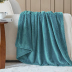 NEWCOSPLAY Super Soft Twin Blanket Dark Blue Premium Silky Flannel Fleece Leaves Pattern Lightweight Bed Blanket All Season Use (Dark Blue, Twin(60"x80"))