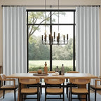 Light Grey 95 Inch Pinch Pleated Blackout Curtains for Sliding Glass Door, 60” Wide Pinch Pleat Linen Curtains for Living Room French Door, Privacy Assured Elegant Modern Home decor(60Wx95L,2 Panels)