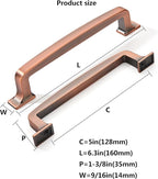 KHTumeware 6 Pack 5" Cabinet Handles, Brushed Antique Copper Cabinet Pulls and Drawer Handles