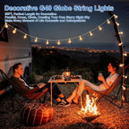 Bosceos Outdoor G40 LED Globe String Lights 50FT Dimmable Shatterproof Waterproof Patio Lights with 25+2 Bulbs Connectable Commercial Hanging Light for Patio Balcony Backyard Party (White Wire)