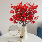 Uieke 30 Pcs Babys Breath Artificial Flowers Bulk Silk Red Faux Flowers Real Touch Gypsophila Bouquet for Christmas Halloween Home Wedding Decoration