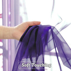 OVZME Purple Sheer Curtains 108 Inches Long, Light Filtering Semi Transparent Lightweight Voile Rod Pocket Window Curtains for Bedroom, Living Room, W42 x L108, Set of 2 Drape Panels