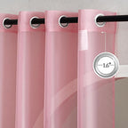 NICETOWN Pink Sheer Curtains 2 Panels for Girls Room, Grommet Voile Sheer Window Treatments Airy & Elegant Light Filtering Drapes for Bedroom, W54 x L84, 2 Panels