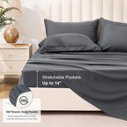 Love's cabin King Size Comforter Set Soot Grey, 7 Pieces King Bed in a Bag, All Season Bedding Sets with 1 Comforter, 1 Flat Sheet, 1 Fitted Sheet, 2 Pillowcase and 2 Pillow Sham
