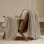 PHF 100% Cotton Waffle Weave Throw Blanket, Soft Lightweight Breathable Cozy Throws for Couch Bed Sofa, Luxury Aesthetic Woven Blanket for Home Decor & Office, 50"x60", Taupe