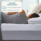 Sleep Innovations Dual Layer 4 Inch Memory Foam Mattress Topper, Queen Size, Ultra Soft Support, 3 Inch Cooling Gel Memory Foam Plus 1 Inch Fluffy Pillow Top Cover
