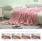 Exclusivo Mezcla Fleece Throw Blanket for Couch, 50x70 Inches Soft Cozy Jacquard Flannel Blankets, Lightweight Fuzzy Plush Warm Throws for Winter, Pink