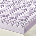 Mellow 3 Inch 5-Zone Memory Foam Mattress Topper, Soothing Lavender Infusion, Dorm Essentials, King