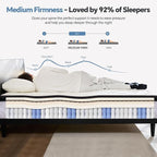 Queen Mattress in a Box, 14 Inch Hybrid Mattress with Individual Pocket Spring & Memory Foam, Motion Isolation, Medium Firm Comfort for Pressure Relief, CertiPUR-US Certified