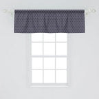 Ambesonne Navy Blue Window Valance, Geometric Dotted Pattern Design with Abstract Ogee Shapes Grid Ornament Tile, Curtain Valance for Kitchen Bedroom Decor with Rod Pocket, 54" X 18", Dark Blue Tan