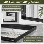 Suidia Bathroom Mirror, 60" x 30" Wall Mirror Metal Framed, Bathroom Vanity Mirror for Living Room Bedroom Bathroom Entryway, Black, Rect Corner Style