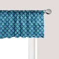 Ambesonne Fish Scale Window Valance, Nautical Design Realistic Graphic Water Drops on Half Circles Print, Curtain Valance for Kitchen Bedroom Decor with Rod Pocket, 42" x 18", Blue and Turquoise