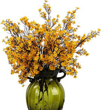 JAKY-Global Babys Breath Orange Silk Artificial Flowers 12 Bundle Fall Stems Fake Plants Decor Wedding Party Decoration Bouquets Real Touch DIY Home Garden(Yellow Orange 12Bundles)