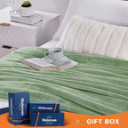 Walensee Fleece Blanket Plush Throw Fuzzy Lightweight (Queen Size 90x90 Sage Green) Super Soft Microfiber Flannel Blankets for Couch, Bed, Sofa Ultra Luxurious Warm and Cozy for All Seasons