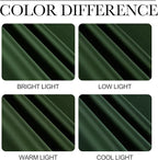 NICETOWN Dark Green Blackout Cafe Satin Curtains for Small Windows, 42" Wide by 84" Long, 2 Panels, Grommet Noise Reducing Faux Silk Blackout Drapes for Dining Room