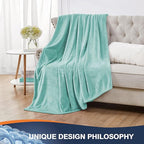 Walensee Fleece Blanket Plush Throw Fuzzy Lightweight (Queen Size 90x90 Light Blue) Super Soft Microfiber Flannel Blankets for Couch, Bed, Sofa Ultra Luxurious Warm and Cozy for All Seasons