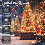 Connectable 100LED 42Ft 13Modes Christmas String Lights Outdoor Indoor | Extendable Green Wire Warm White Christmas Tree Lights with Timer | Twinkle Fairy Light Plug in for Xmas Tree (Warm White)