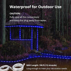 LED Rope Lights, 33Feet Blue Flat Flexible Strip Light, Plug in Novelty Lighting, Connectable and Waterproof for Home Christmas Holiday Garden Patio Party Decoration