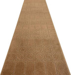 Custom Size Modern Abstract Floor Carpet Runner Rug for Hallways, Slip Resistant Latex Rubber Backed, 31 inch Wide X Customized Length, Art Gold Tan, 31 inch X 11 feet