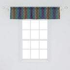 Ambesonne Dog Lover Window Valance, Paw Print Pattern Diamond Shaped Rhombus Shapes Design Geometric Arrangement, Curtain Valance for Kitchen Bedroom Decor with Rod Pocket, 42" x 12", Petrol Blue