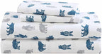 Eddie Bauer- King Sheet Set, Cotton Flannel Bedding Set, Brushed for Extra Softness, Cozy Home Décor (Bear Mountain Grey, King)