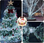 BHCLIGHT Extra-Long 165FT 500LED Christmas String Lights Outdoor/Indoor, Timer & Memory & 13 Modes, Cool White String Lights Waterproof Green Wire Tree Lights for Xmas Holiday Party
