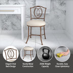 Hillsdale Emerson Metal Vanity Stool, Golden Bronze