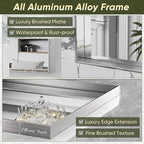 Suidia Bathroom Mirror, 30" x 40" Wall Mirror Metal Framed, Bathroom Vanity Mirror for Living Room Bedroom Bathroom Entryway, Silver, Rect Corner Style