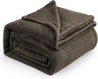 Bedsure GentleSoft Fleece Blankets Queen Size Brown - Bed Blanket Soft Lightweight Plush Fuzzy Cozy Luxury Microfiber, 90x90 inches