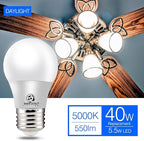 Energetic 5.5W A15 LED Refrigerator Bulb, 40 Watt Equivalent, 5000K Daylight, Dimmable A15 Ceiling Fan Light Bulbs, E26 Base, 2 Pack