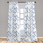 Ambesonne Animal Window Curtains, Little Fishes Watercolors Ocean Underwater Life Marine Theme Art, Lightweight Decor 2-Panel Set with Rod Pocket, Pair of - 28" x 63", Blue