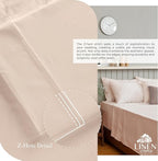 Linen Home 100% Cotton Percale Sheets King Size, Sand Shell, Deep Pocket, 4 Pieces Set - 1 Flat, 1 Deep Pocket Fitted Sheet and 2 Pillowcases, Crisp Cool and Strong Bed Linen