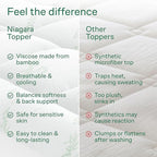 Ultra Soft Full Size Mattress Topper - Viscose Made from Bamboo Pillow Top Mattress Pad for Back Pain Relief - Naturally Cooling for Hot Sleepers, Green