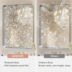 USHOWER Brushed Nickel Bathroom Mirrors 24"x36" 2 Pack, Silver Rectangle Mirrors for Over Sink, Rounded Corner, Aluminum Frame, Anti-Rust, Tempered Glass, Horizontal or Vertical Mounted