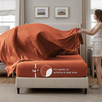 Bedsure Full Comforter Set Burnt Orange - Bed in a Bag Full Size Bedding Set 7 Pieces, GentleSoft™ Pintuck Bed Set Gift for Family, Pinch Pleat All Season Comforter with Sheets, Pillowcases & Shams