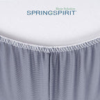 Box Spring Cover Full Size, Alternates for Bed Skirt, Smooth and Elastic Woven Material Wrap Around 4 Sides of The Box Spring, Wrinkle & Fading Resistant, Washable, Dustproof, Grey