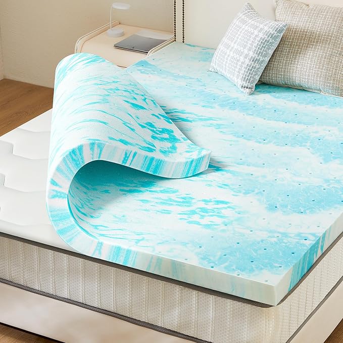 Mattress Topper, King Size Cooling Memory Foam Bed Toppers, 3 Inch Soft Mattress Pads for Sleeper Sofa, RV, Camper, CertiPUR-US Certified