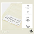Linen Home 100% Cotton Percale Sheets Twin Size, Cream, Deep Pocket, 3 Pieces Set - 1 Flat, 1 Deep Pocket Fitted Sheet and 1 Pillowcase, Crisp Cool and Strong Bed Linen