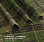 RUVANTI Flannel Sheets Full Size - 100% Cotton Double Brushed Bed Sheets Set, Deep Pockets 16 Inches, All Seasons Breathable & Extra Soft Full Sheets, Warm & Cozy, 4 Piece, DNA Plaid