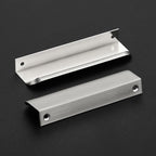 Ravinte Hardware 8 Pack Silver Cabinet Handles, 5 Inch (128mm) Finger Edge Pulls, 4 Inch Hole Center, Finger Pulls for Cabinets