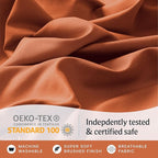 LuxClub 4 PC California King Size Sheet Set Deep Pockets Wrinkle Free Cooling Sheets Machine Washable Hotel Bedding Silky Soft - Autumn Orange California King