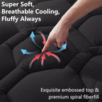 Full Size Mattress Pad Waterproof, Cooling Mattress Topper for Double Bed, Pillow Top Quilted Fitted Mattress Protector Cover with 8-21" Deep Pocket (54x75 inch, Black)