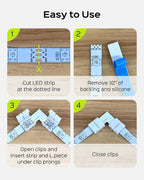 JACKYLED 30 Pcs 3-Pin LED Connectors, 10mm L Shape LED Strip Connectors Unwired Solderless Gapless Adapter Connectors Terminal Extension 12V 72W for WS2811 WS2812B SK6812 LED Strip -10 Packs