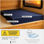 Foamma 12” x 24” x 72” Water Resistant Gel Memory Foam RV Bunk Mattress, Firm High Density Foam Base, Comfortable and Durable Polyester Cover, Truck, Camper, Travel Trailer, Made in USA