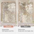 USHOWER Gold Bathroom Mirror 22"x30", Brushed Gold Rectangle Mirror for Over Sink, Rounded Corner, Aluminum Frame, Anti-Rust, Tempered Glass, Horizontal or Vertical Mounted