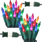 BrizLabs Colored Christmas Lights, 139.2ft 600 Count Christmas Tree Lights, 120V UL Certified Connectable Incandescent Mini Light String Set for Outdoor Indoor Xmas Party Garden Home Decor