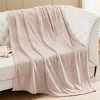Exclusivo Mezcla Fleece Bed Blanket Queen Size, Super Soft and Warm Blankets for Couch, Sofa and Bed Waffle Textured, Cozy, Fuzzy and Lightweight (Mixed Camel, 90x90 Inches)