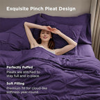 Bedsure King Size Comforter Set Purple - Bed in a Bag Bedding Set 7 Pieces, GentleSoft™ Pintuck Bed Set Gift for Family, Pinch Pleat Purple Comforter with Sheets, Pillowcases & Shams
