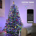 BrizLabs Color Changing Smart Christmas Lights, 115ft 300 LED App & Voice Control Christmas String Lights, Warm White Multicolor Mini Light, Dimmable Xmas Light Music Sync for Holiday Party Tree Decor